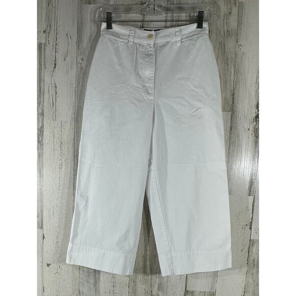 Lauren by Ralph Lauren Pants - Lauren Ralph Lauren Womens Capris Size 4 (26x21.5) White Wide Leg High Rise